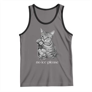 No Ice Please Realistic Angry Cat Graphic Tank Top Resistance Against Ice Protest TS02 Deep Heather Black Print Your Wear