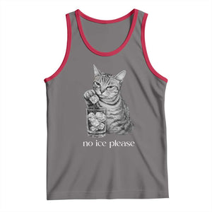 No Ice Please Realistic Angry Cat Graphic Tank Top Resistance Against Ice Protest TS02 Deep Heather Red Print Your Wear