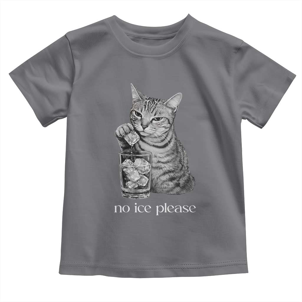 No Ice Please Realistic Angry Cat Graphic Toddler T Shirt Resistance Against Ice Protest TS02 Charcoal Print Your Wear