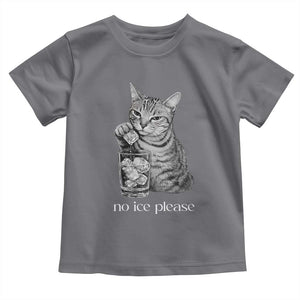 No Ice Please Realistic Angry Cat Graphic Toddler T Shirt Resistance Against Ice Protest TS02 Charcoal Print Your Wear