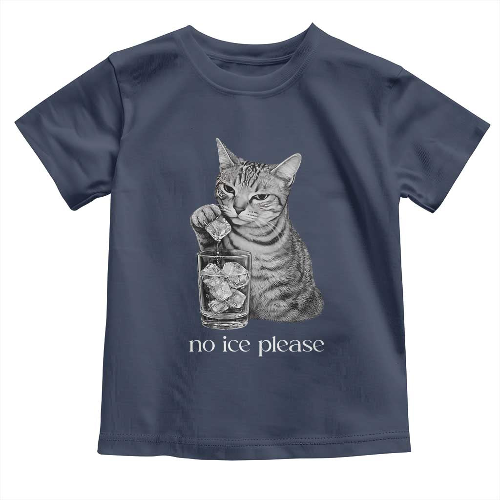 No Ice Please Realistic Angry Cat Graphic Toddler T Shirt Resistance Against Ice Protest TS02 Navy Print Your Wear