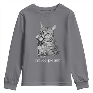 No Ice Please Realistic Angry Cat Graphic Youth Sweatshirt Resistance Against Ice Protest TS02 Charcoal Print Your Wear