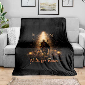 Walk for Peace Lantern Path Throw Blanket Monk and Aloka the Dog Spiritual Journey TS02 Print Your Wear