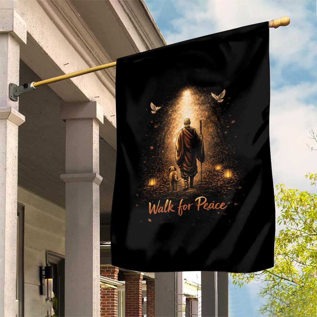 Walk for Peace Lantern Path Garden Flag Monk and Aloka the Dog Spiritual Journey TS02 Print Your Wear