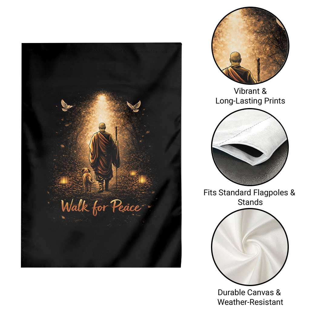 Walk for Peace Lantern Path Garden Flag Monk and Aloka the Dog Spiritual Journey TS02 Print Your Wear