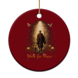 Walk for Peace Lantern Path Ceramic Ornament Monk and Aloka the Dog Spiritual Journey TS02 1pc Red Print Your Wear