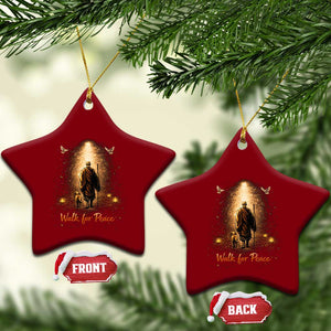 Walk for Peace Lantern Path Ceramic Ornament Monk and Aloka the Dog Spiritual Journey TS02 Print Your Wear