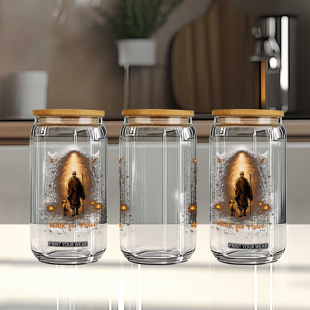 Walk for Peace Lantern Path Glass Can Monk and Aloka the Dog Spiritual Journey TS02 Print Your Wear