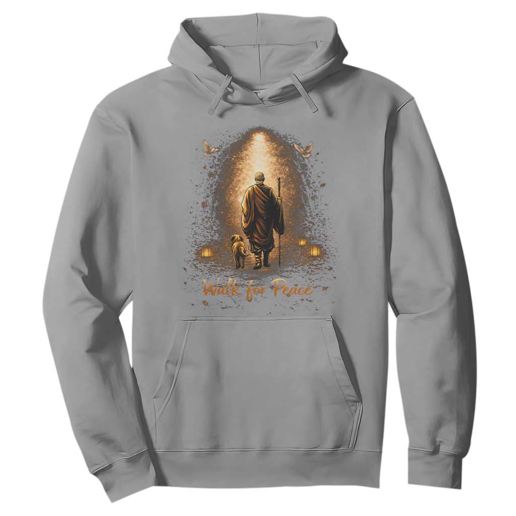 Walk for Peace Lantern Path Hoodie Monk and Aloka the Dog Spiritual Journey TS02 Sport Gray Print Your Wear