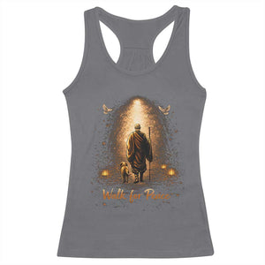 Walk for Peace Lantern Path Racerback Tank Top Monk and Aloka the Dog Spiritual Journey TS02 Charcoal Print Your Wear