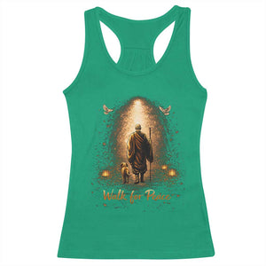 Walk for Peace Lantern Path Racerback Tank Top Monk and Aloka the Dog Spiritual Journey TS02 Irish Green Print Your Wear