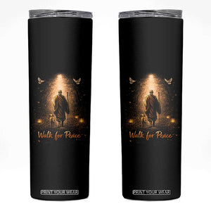 Walk for Peace Lantern Path Skinny Tumbler Monk and Aloka the Dog Spiritual Journey TS02 Black Print Your Wear