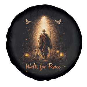 Walk for Peace Lantern Path Spare Tire Cover Monk and Aloka the Dog Spiritual Journey TS02 Print Your Wear