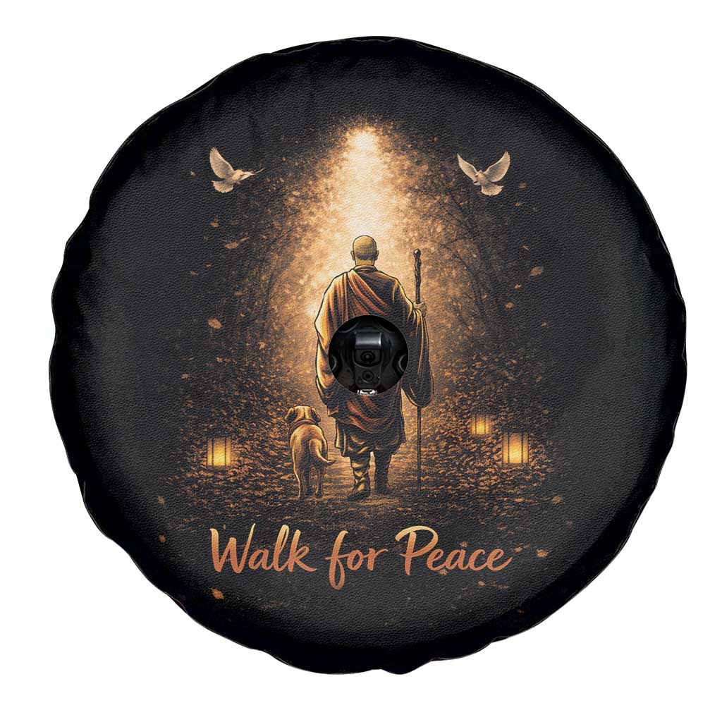 Walk for Peace Lantern Path Spare Tire Cover Monk and Aloka the Dog Spiritual Journey TS02 Print Your Wear