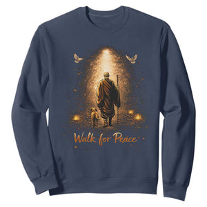 Walk for Peace Lantern Path Sweatshirt Monk and Aloka the Dog Spiritual Journey TS02 Navy Print Your Wear