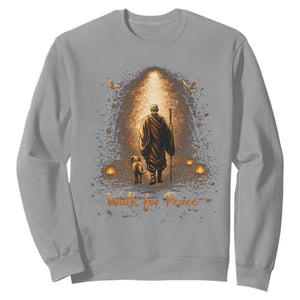 Walk for Peace Lantern Path Sweatshirt Monk and Aloka the Dog Spiritual Journey TS02 Sport Gray Print Your Wear