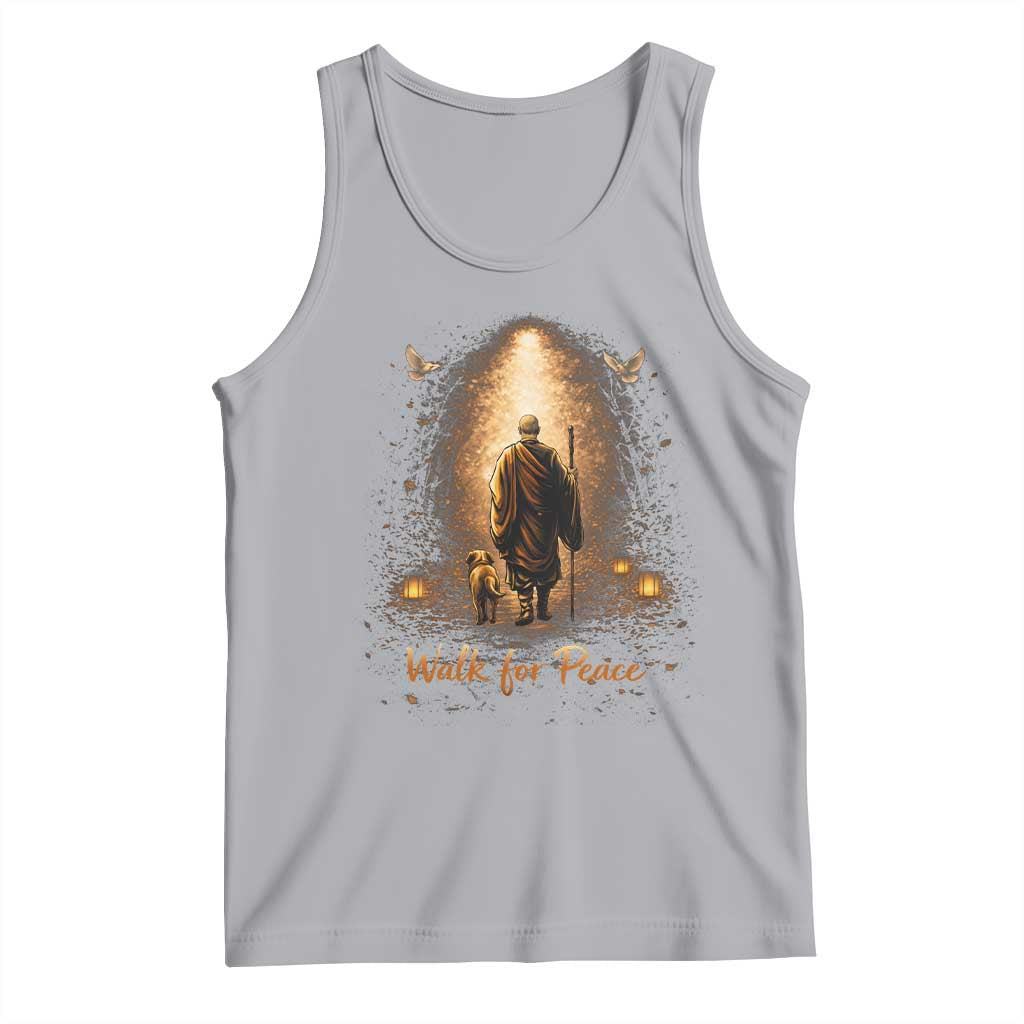 Walk for Peace Lantern Path Tank Top Monk and Aloka the Dog Spiritual Journey TS02 Athletic Heather Print Your Wear