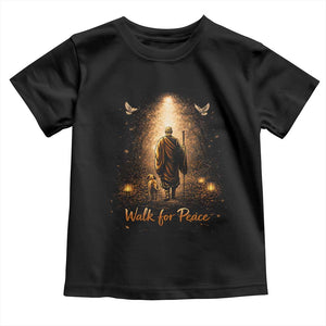Walk for Peace Lantern Path Toddler T Shirt Monk and Aloka the Dog Spiritual Journey TS02 Black Print Your Wear