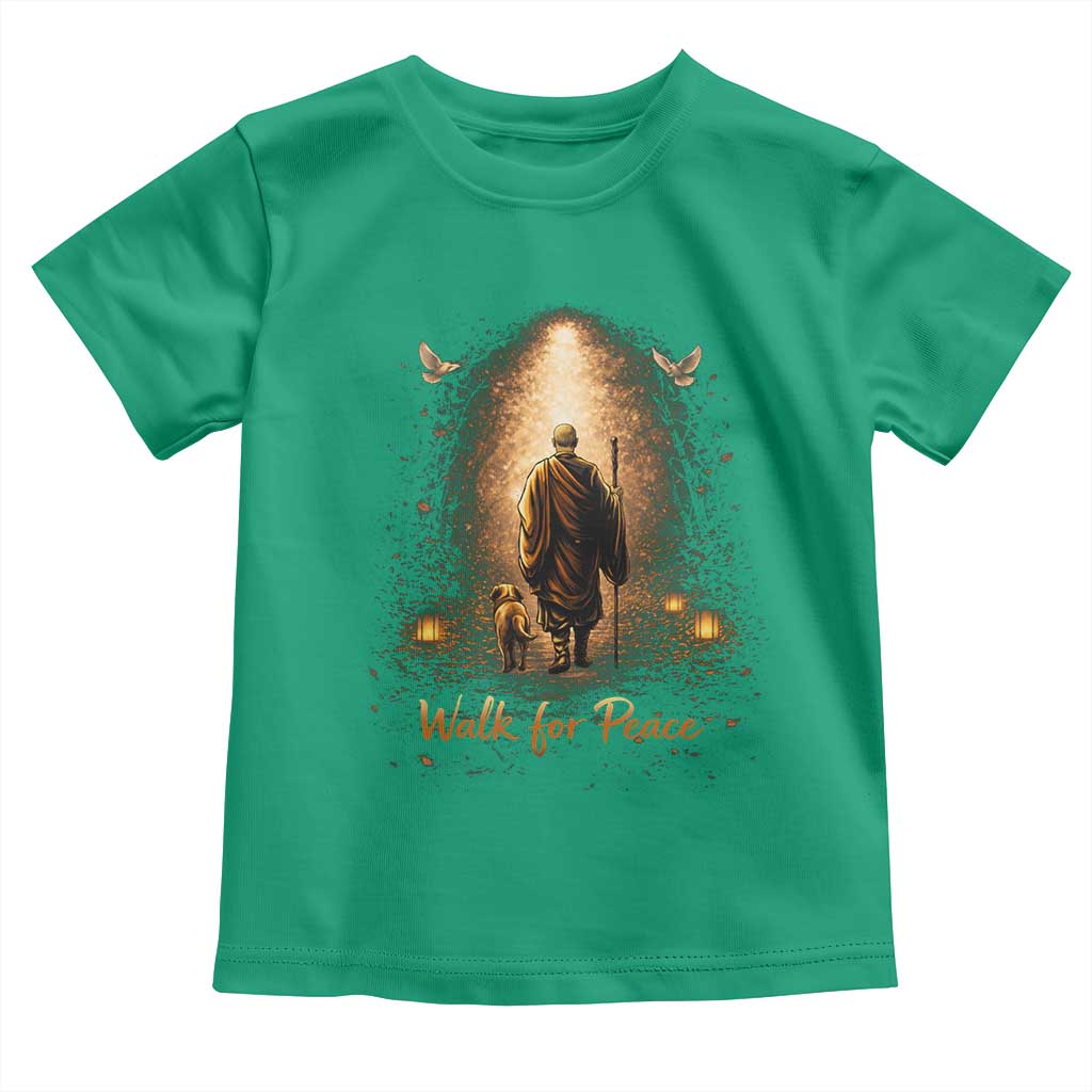 Walk for Peace Lantern Path Toddler T Shirt Monk and Aloka the Dog Spiritual Journey TS02 Irish Green Print Your Wear