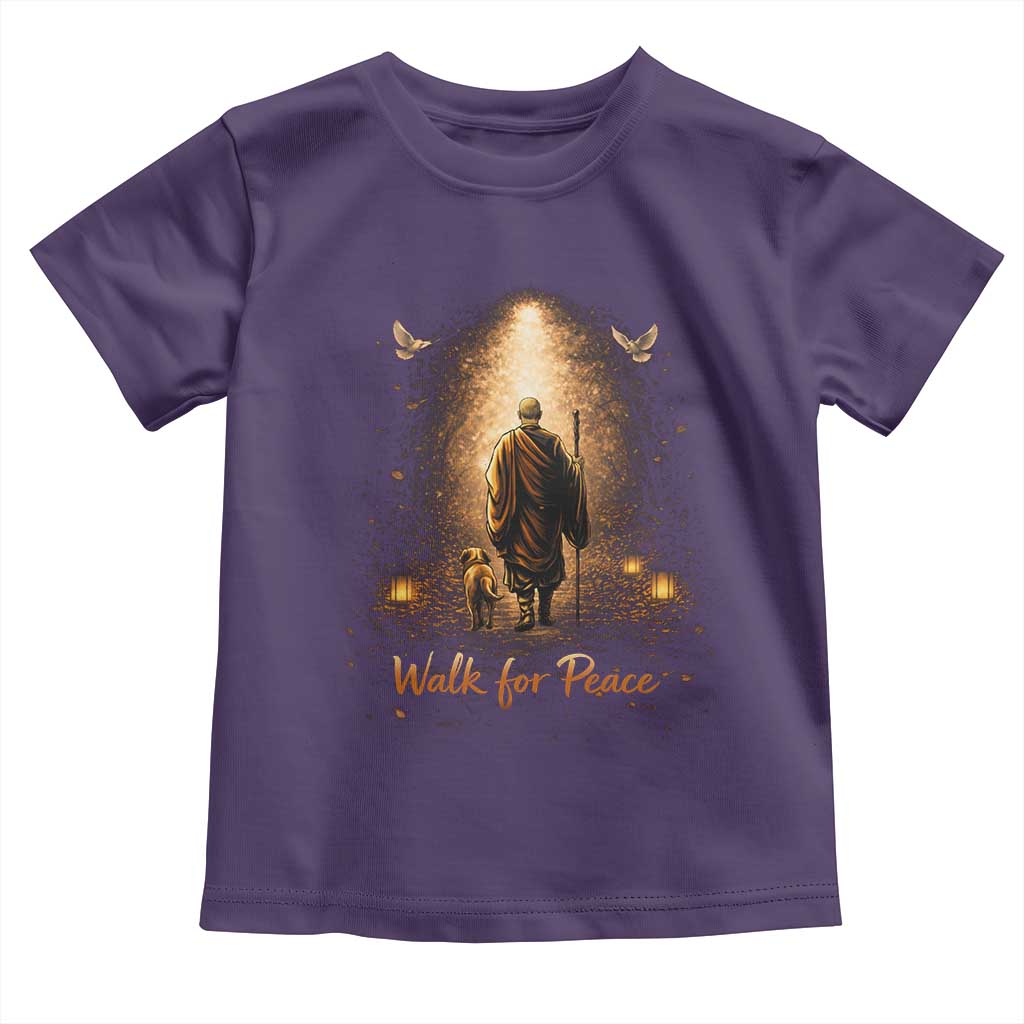Walk for Peace Lantern Path Toddler T Shirt Monk and Aloka the Dog Spiritual Journey TS02 Purple Print Your Wear