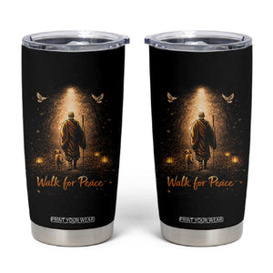 Walk for Peace Lantern Path Tumbler Cup Monk and Aloka the Dog Spiritual Journey TS02 Black Print Your Wear