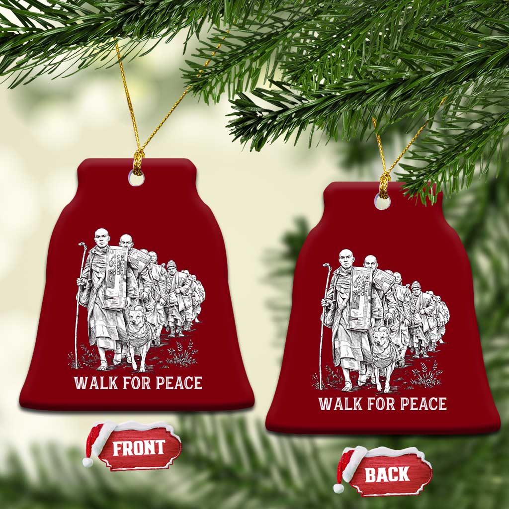 Walk for Peace Walking Monks and Aloka the Dog Ceramic Ornament Buddhist Mindfulness Spiritual Religious Faith TS02 Print Your Wear