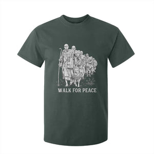 Walk for Peace Walking Monks and Aloka the Dog T Shirt For Kid Buddhist Mindfulness Spiritual Religious Faith TS02 Dark Forest Green Print Your Wear