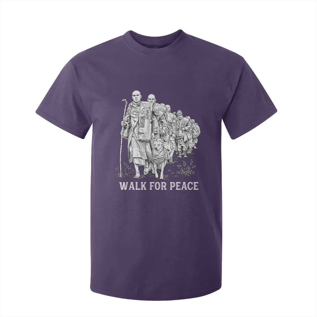 Walk for Peace Walking Monks and Aloka the Dog T Shirt For Kid Buddhist Mindfulness Spiritual Religious Faith TS02 Purple Print Your Wear