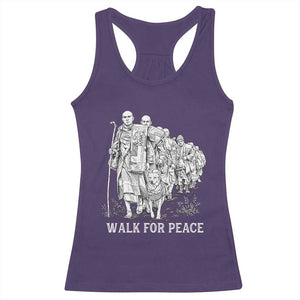 Walk for Peace Walking Monks and Aloka the Dog Racerback Tank Top Buddhist Mindfulness Spiritual Religious Faith TS02 Purple Print Your Wear