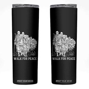 Walk for Peace Walking Monks and Aloka the Dog Skinny Tumbler Buddhist Mindfulness Spiritual Religious Faith TS02 Black Print Your Wear