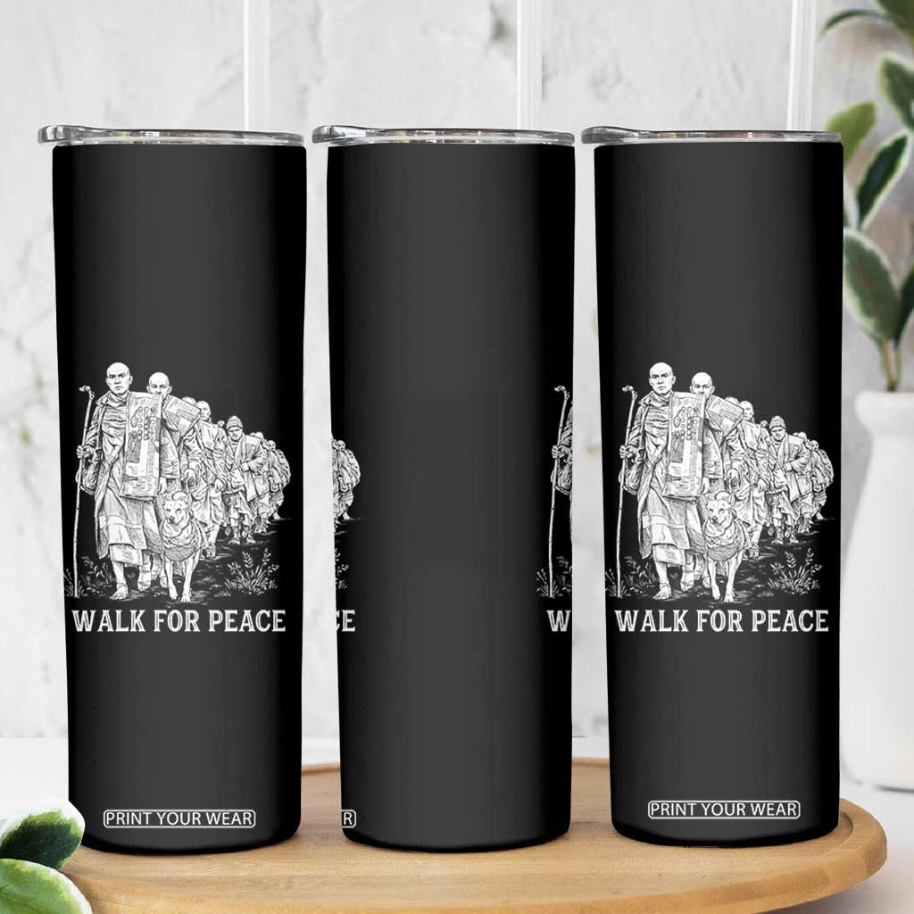 Walk for Peace Walking Monks and Aloka the Dog Skinny Tumbler Buddhist Mindfulness Spiritual Religious Faith TS02 Print Your Wear
