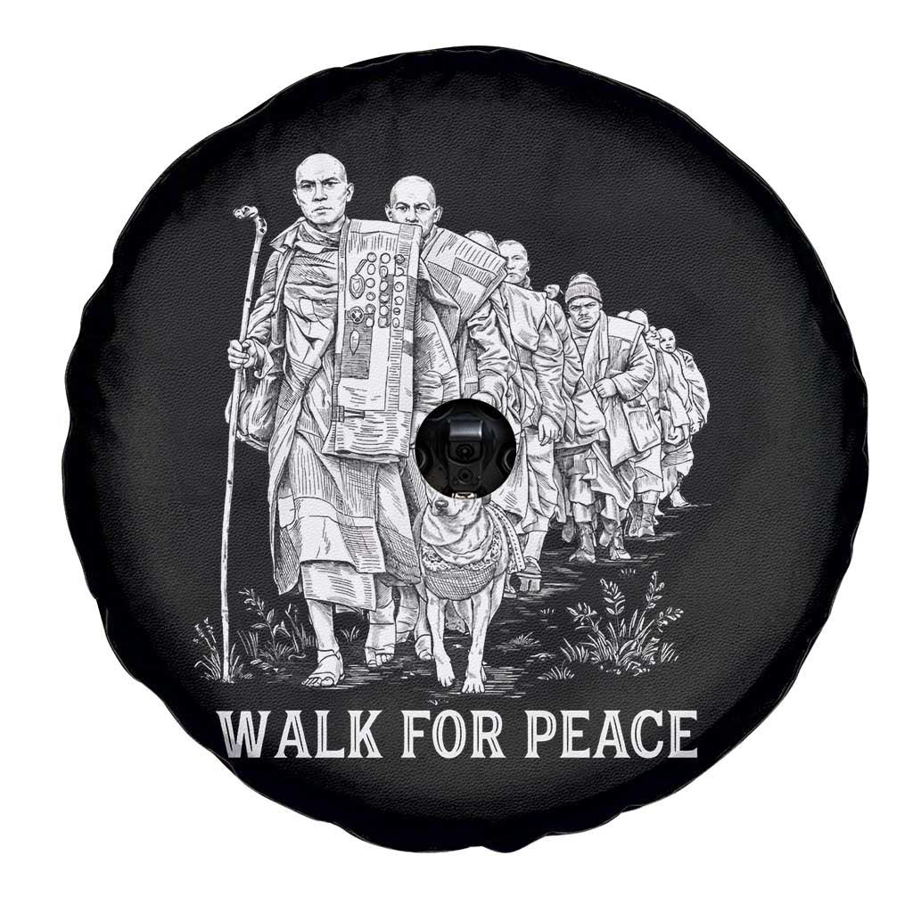 Walk for Peace Walking Monks and Aloka the Dog Spare Tire Cover Buddhist Mindfulness Spiritual Religious Faith TS02 Print Your Wear