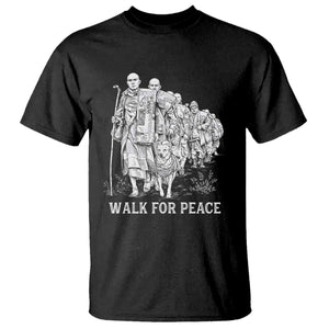 Walk for Peace Walking Monks and Aloka the Dog T Shirt Buddhist Mindfulness Spiritual Religious Faith TS02 Black Print Your Wear
