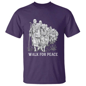 Walk for Peace Walking Monks and Aloka the Dog T Shirt Buddhist Mindfulness Spiritual Religious Faith TS02 Purple Print Your Wear