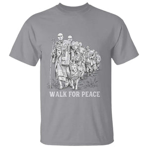 Walk for Peace Walking Monks and Aloka the Dog T Shirt Buddhist Mindfulness Spiritual Religious Faith TS02 Sport Gray Print Your Wear