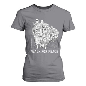 Walk for Peace Walking Monks and Aloka the Dog T Shirt For Women Buddhist Mindfulness Spiritual Religious Faith TS02 Charcoal Print Your Wear
