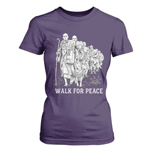Walk for Peace Walking Monks and Aloka the Dog T Shirt For Women Buddhist Mindfulness Spiritual Religious Faith TS02 Purple Print Your Wear
