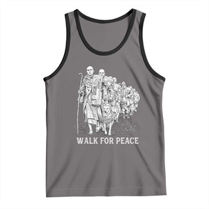 Walk for Peace Walking Monks and Aloka the Dog Tank Top Buddhist Mindfulness Spiritual Religious Faith TS02 Deep Heather Black Print Your Wear