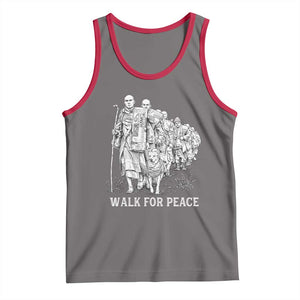 Walk for Peace Walking Monks and Aloka the Dog Tank Top Buddhist Mindfulness Spiritual Religious Faith TS02 Deep Heather Red Print Your Wear