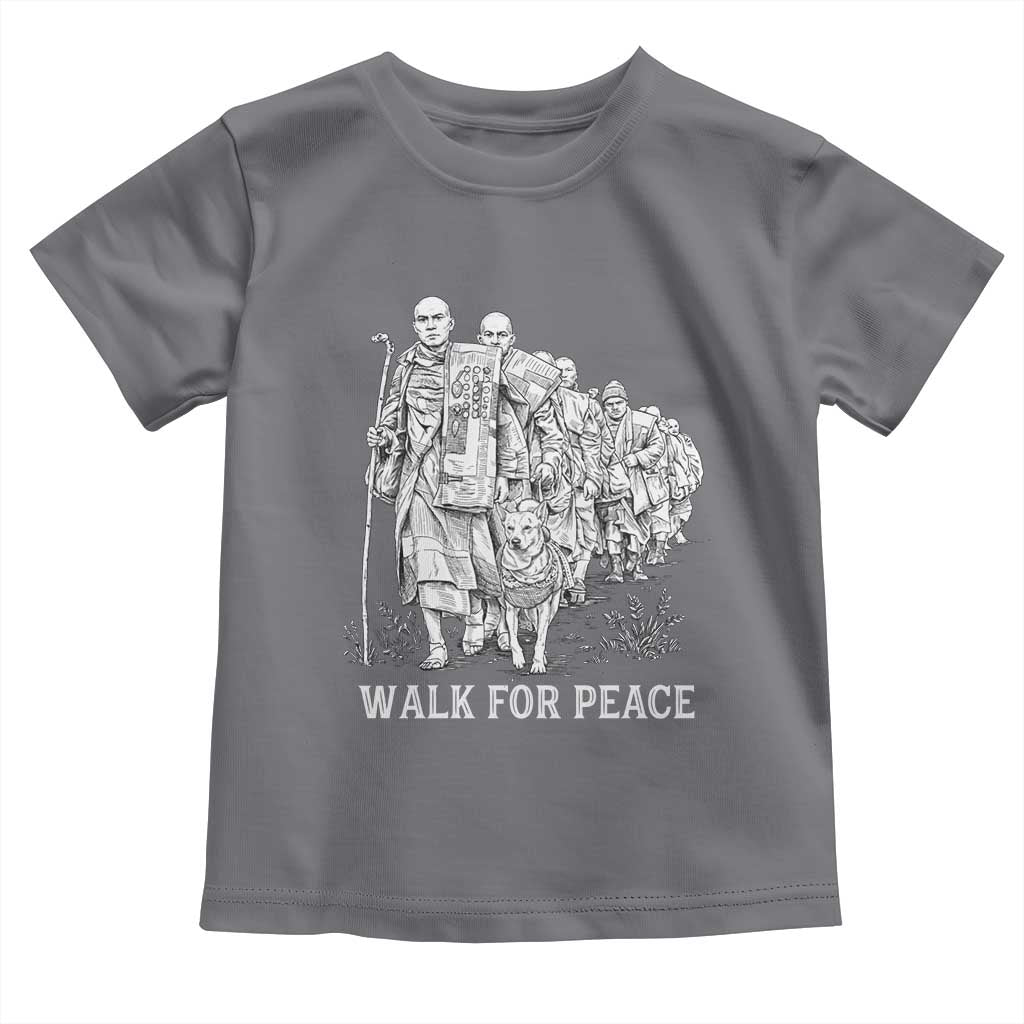 Walk for Peace Walking Monks and Aloka the Dog Toddler T Shirt Buddhist Mindfulness Spiritual Religious Faith TS02 Charcoal Print Your Wear