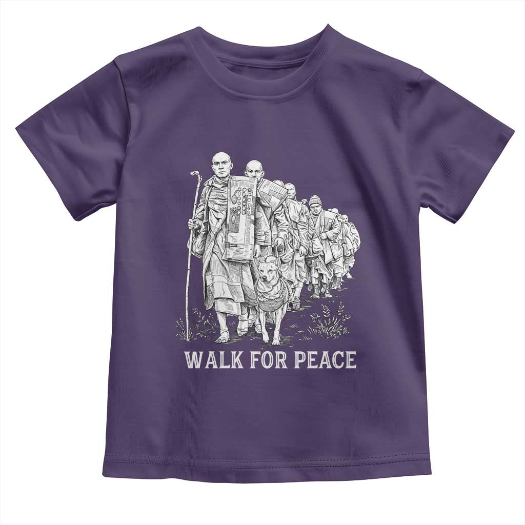 Walk for Peace Walking Monks and Aloka the Dog Toddler T Shirt Buddhist Mindfulness Spiritual Religious Faith TS02 Purple Print Your Wear