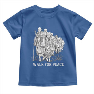 Walk for Peace Walking Monks and Aloka the Dog Toddler T Shirt Buddhist Mindfulness Spiritual Religious Faith TS02 Royal Blue Print Your Wear