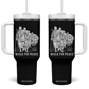 Walk for Peace Walking Monks and Aloka the Dog Tumbler With Handle Buddhist Mindfulness Spiritual Religious Faith TS02 One Size: 40 oz Black Print Your Wear