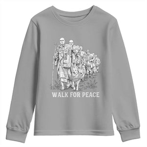 Walk for Peace Walking Monks and Aloka the Dog Youth Sweatshirt Buddhist Mindfulness Spiritual Religious Faith TS02 Sport Gray Print Your Wear