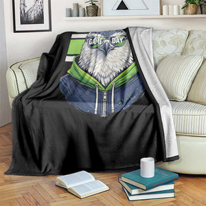 Cool Hawk Wearing Hoodie Graphic Throw Blanket Game Day Swagger TS02 Print Your Wear