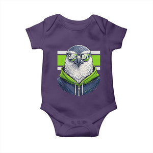 Cool Hawk Wearing Hoodie Graphic Baby Onesie Game Day Swagger TS02 Purple Print Your Wear
