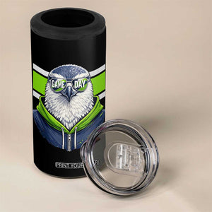 Cool Hawk Wearing Hoodie Graphic 4 in 1 Can Cooler Tumbler Game Day Swagger TS02 Print Your Wear