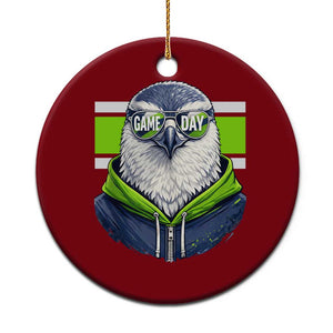 Cool Hawk Wearing Hoodie Graphic Ceramic Ornament Game Day Swagger TS02 1pc Red Print Your Wear