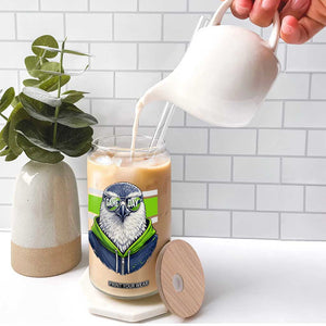 Cool Hawk Wearing Hoodie Graphic Glass Can Game Day Swagger TS02 Print Your Wear