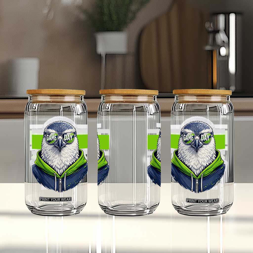 Cool Hawk Wearing Hoodie Graphic Glass Can Game Day Swagger TS02 Print Your Wear